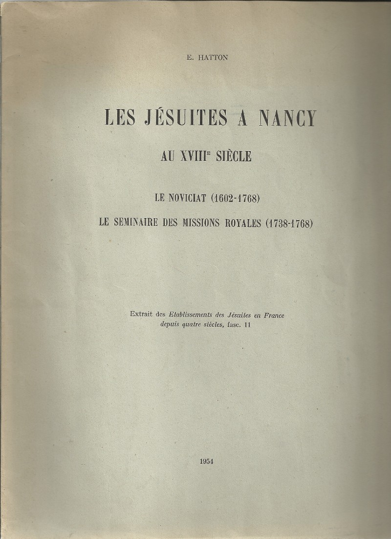 Jésuites à Nancy au XVIIIe siècle (Les)